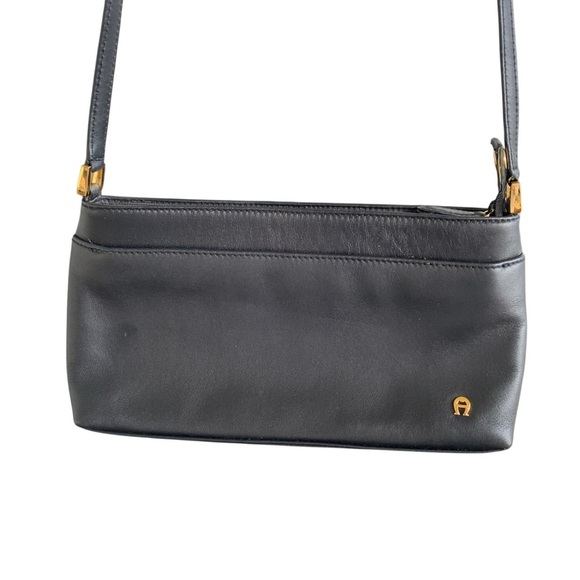 Etienne Aigner Handbags - Etienne Aigner Black Cowhide Leather Crossbody Bag Purse Handbag